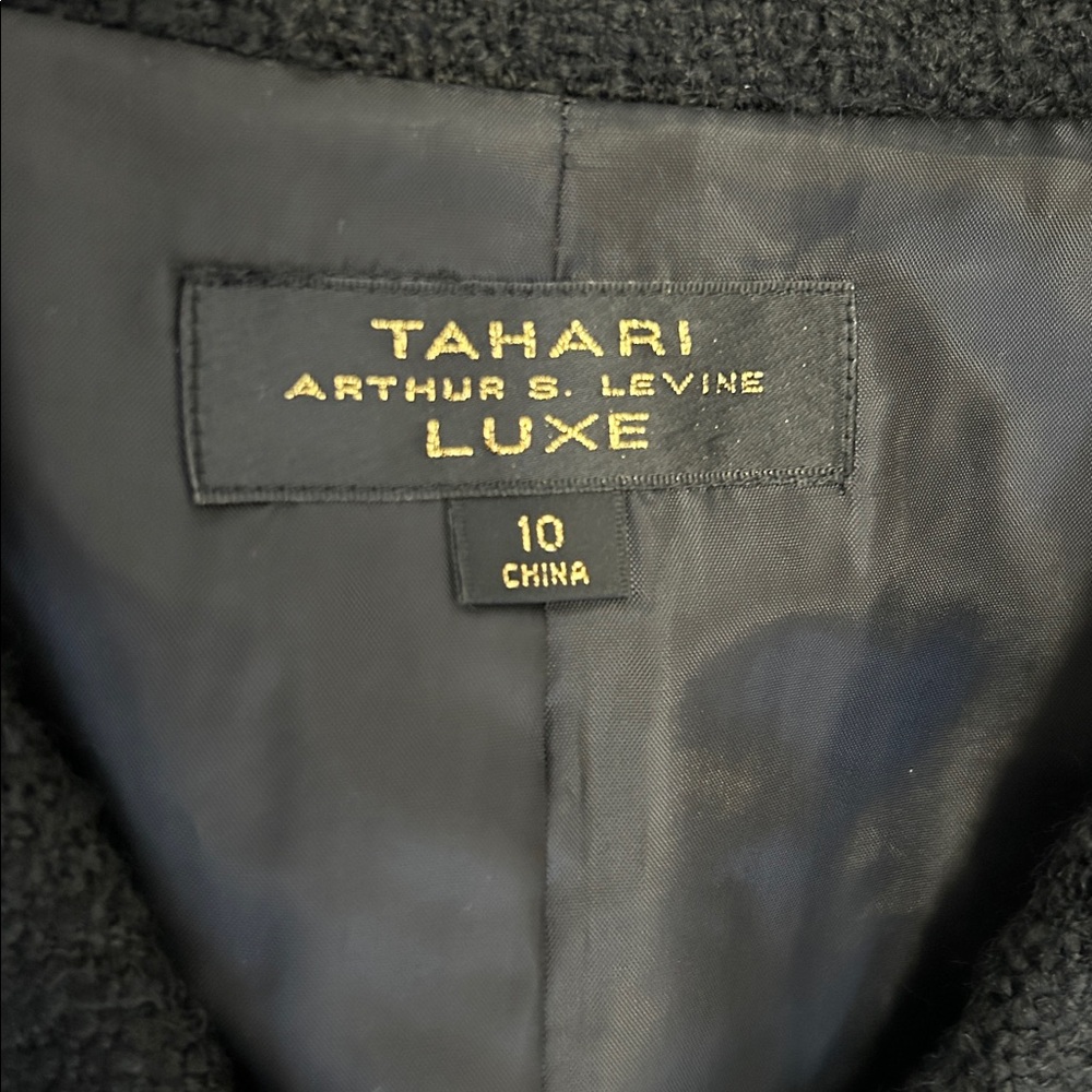 Tahari Luxe Black Tweed Blazer Skirt Set - Picture 8 of 10